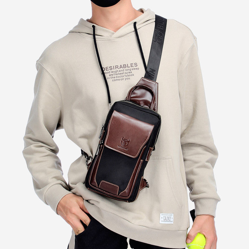 Men's First Layer Cowhide Fashion Casual One-shoulder Messenger Bag